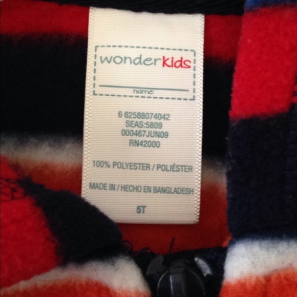 Boy's/Girl's wonder kids Hooded Fleece jacket 5t - Picture 2 of 3